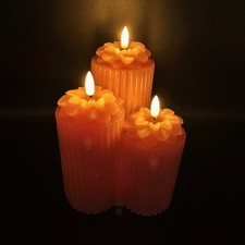 3 verschmolzene LED-Kerzen mit