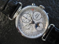 Chronograph Silber 925 Pierre Chatelaine Automatik Valjoux 7751 mit Mondphase