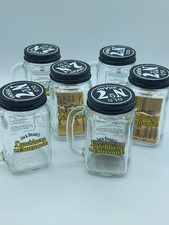 Jack Daniels Gläser Lynchburg Lemonade Whisky gelbe Schrift Deckel Glas 6 Stück