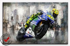 Bild Valentino Rossi Moto GP Motorrad Bild Leinwand Bilder Wandbild Deko Art
