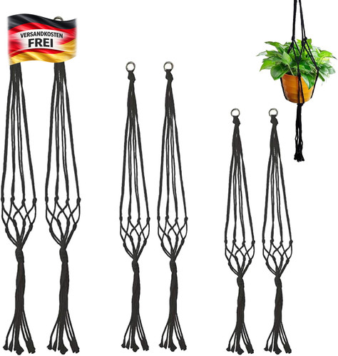 6er makramee blumenampel sets - makramee,