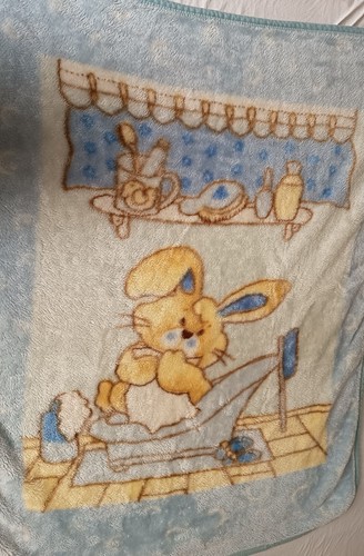 Babydecke blau mit motiv - mit,