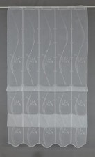 Balkontür Scheibengardine Voile weiß mit Stickerei Raffclip