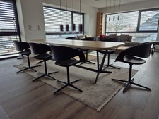 Walter Knoll Stuhl Modell Lox in Leder, Gestell schwarz