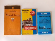 P001) 3x Stadtplan Magdeburg DDR 1984 + 1990er Jahre Stadtpläne Landkarten Falk
