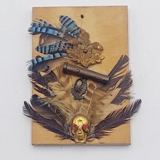 FASSUNG EICHELHÄHER Federn Jäger Rekruten Eichenlaub Totenkopf Kragen Abzeichen 