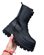 Solide plateau stiefel schwarz - solide, plateau-stiefel
