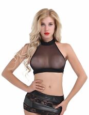 Frauen Unterwäsche Cupless BH Verstellbar Dessous Strass Clubwear Bikini Damen