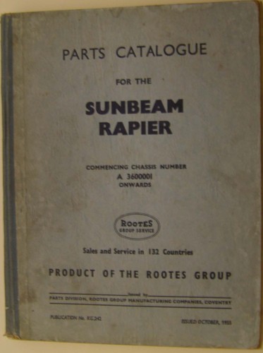 Sunbeam rapier serie - rapier, i