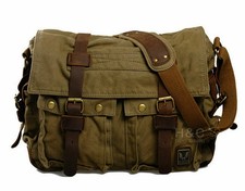 Große Herren Vintage Canvas Messenger Bag Umhängetasche Laptop Schultertasche.