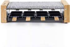 Raclette-Grill im Holzdesign für 8 Personen, H.Koenig, WOD8, Natur-Stein-Platte