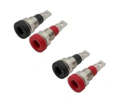 4x Einbaubuchse 4mm (2x Rot 2x