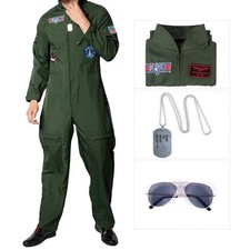 Deluxe Kostüm TOP GUN Flieger Pilot Uniform Herren Damen Karneval Fasching M-3XL