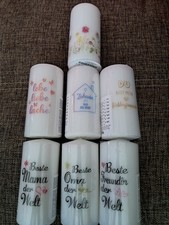 7 Stück Kerzen bedruckt mit