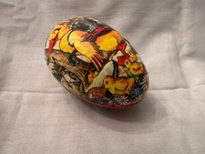 hübsches altes Papp Osterei z. Befüllen Container Made in Western Germany 7,5 cm