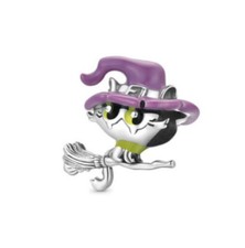 Charm Perle Katze Kätzchen Hexe 925 Silber Bead - Passt auch für Pandora Armband