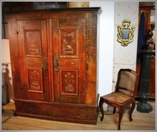 Barock bemalter Bauern Landhaus Schrank Franken 1768 Kammzug