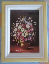 1 Villeroy & Boch Porzellan Wand Bild Helene Bonaparte  Sommerstrauß  12 x 16 cm