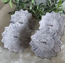 Shabby 4 er Set großer Kerzenhalter Kerzenteller Kerzenstecker Dorn Grau Ø 11 cm