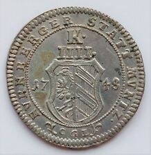 Nürnberg-Stadt, 4 Kreuzer 1748 CGL, 1,75 g, Kellner 314, Schön 38