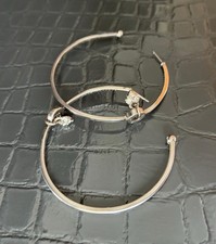 Dyrberg/Kern Ohrringe silberfarben – Creolen 5 cm, ohne Verschluss-Stopper