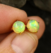 6mm Original Feuer Opal Rund Edelstein 925 Sterlingsilber Damen Einfach Nieten