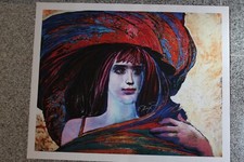 Fuchs Ernst , Farbgiclee handsigniert und bezeichnet -mit rotem Hut-auf Leinwand