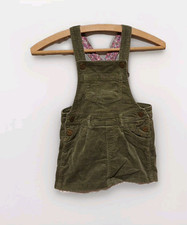 H&M Rock Gr. 110 Latzrock Cordrock Kleid braun Feincord Spitze Mädchen - B6