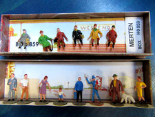 MERTEN BOX Konvolut -Vintage-Modellbaufiguren HO, (Am Bahnsteig),  TOP ZUSTAND