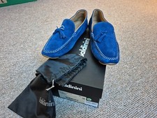 Baldinini Wildleder Mokassin Gr.43 Blau Made in Italy