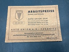 Vorkrieg Preisliste 1939 Auto