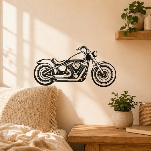 Wandtattoo motorrad chopper - wandtattoo,
