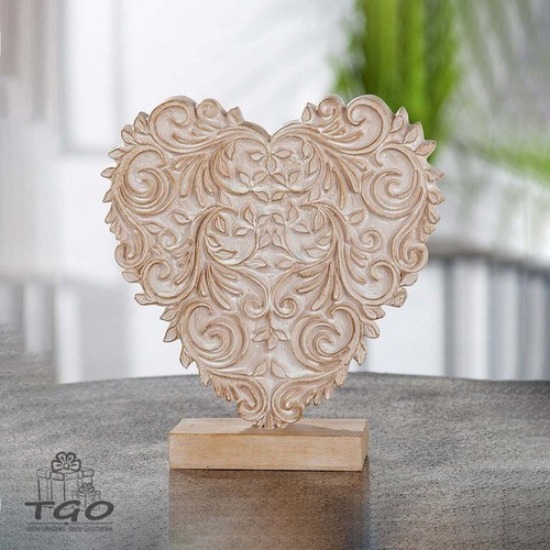 Gilde skulptur herz floral aus - skulptur,