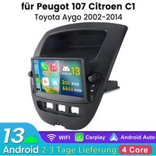 Android14 DAB+ CarPlay Autoradio Für Citroen C1 Peugeot 107 Toyota Aygo GPS Navi