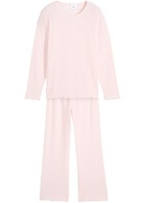 Mädchen-Pyjama aus weichem Rippmaterial Gr. 152/158 Hellrosa Schlafanzug Neu