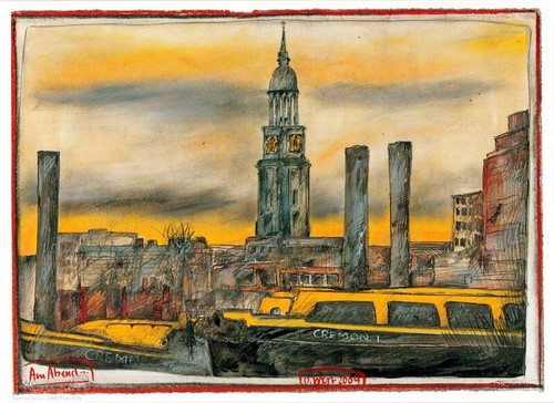 Kunstdruck am abend - -, "am