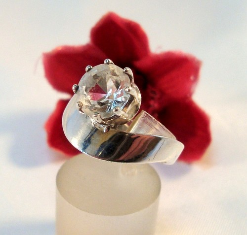 Moderner bergkristall ring 925 - bergkristall,
