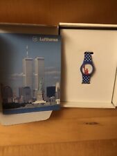 Armbanduhr Lufthansa;  Merchandising-Promotion-Uhr;  Flugzeug=Sekundenanzeige