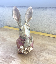 24 cm Hasen Büste Kopf Deko Figur Skulptur *gold creme rosa* Holly Osterhase?