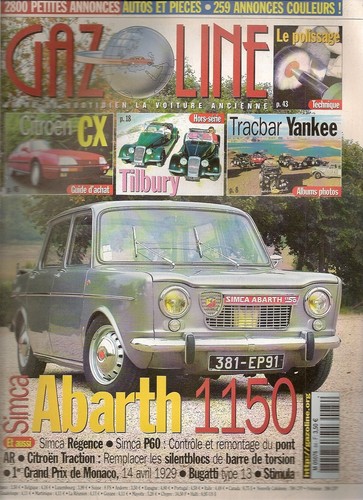 Gasoline simca abarth 1150 - 84,
