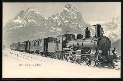 Ansichtskarte gotthardbahn - ansichtskarte,