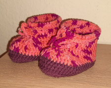 Babyschuhe Erstlingsschuhe * gehäkelt * neu * unbenutzt * lila - pink