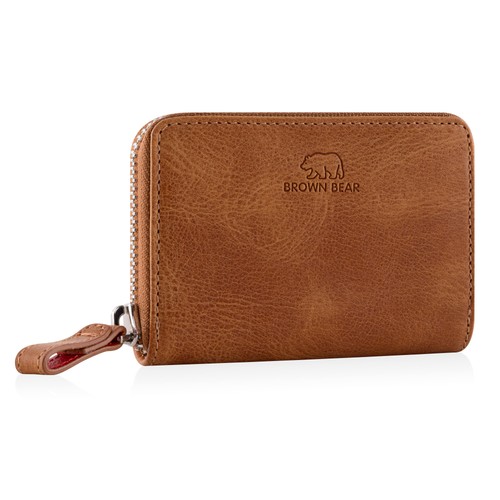 Brown bear slim wallet - brown,