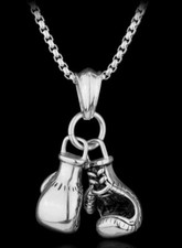 Halskette Boxhandschuhe Silber