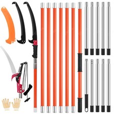 Teleskop Astsäge Baumsäge mit 8 Teleskopstange bis 4m/8m Arbeitshöhe einstellbar