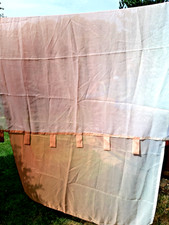 2 Gardinen-Schals, Übergardinen, Vorhänge, weiß zu braun verlaufend, m.Schlaufen