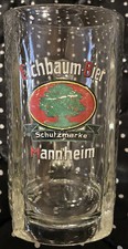 Mannheim Eichbaum Bier emaillierter Glaskrug Vorkrieg 8/2o l geeicht