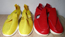 ❤️2 PAAR SNEAKER MESH SNEAKER GRÖßE 38,5  LEICHTE SNEAKER ROT & GELB  KLETTVERSC