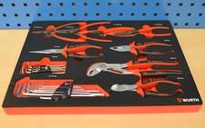 Würth Zebra Zangen Satz in Schaumeinlage für Werkstattwagen 8.4.1