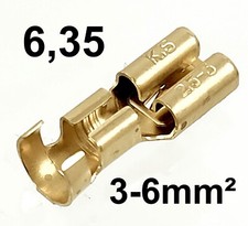 25x 6,3 Kabelschuhe 3 4 5 6mm² Flachstecker Steckhülse Bastle Crimp Pkw Lkw ZNG4